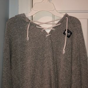 Pink VS lace up sweatshirt